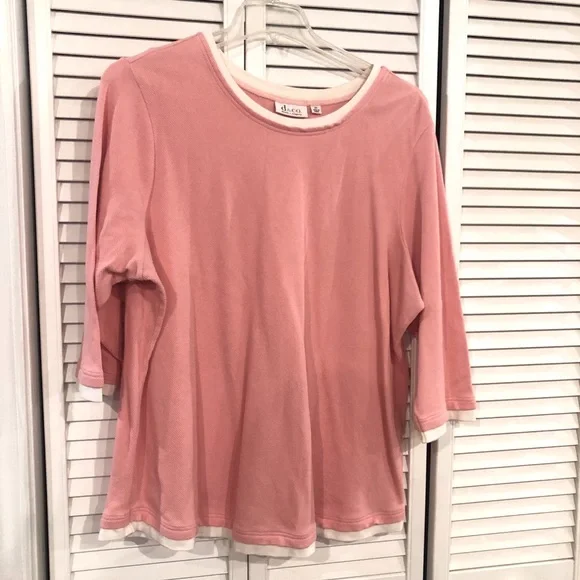 Denim & Co 3/4 sleeve top plus size 2X - Picture 1 of 7